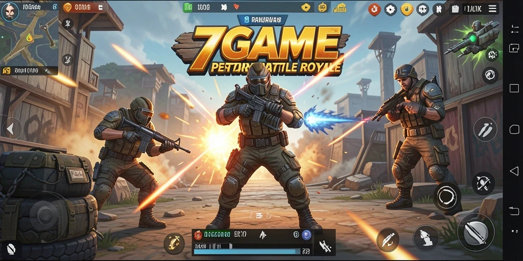 Gameplay intens dan strategis dalam 7GAME Battle Royale.