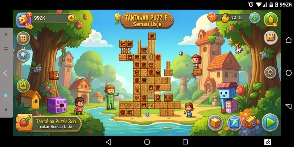 Gameplay menantang dan seru di 99ZK dengan berbagai teka-teki.