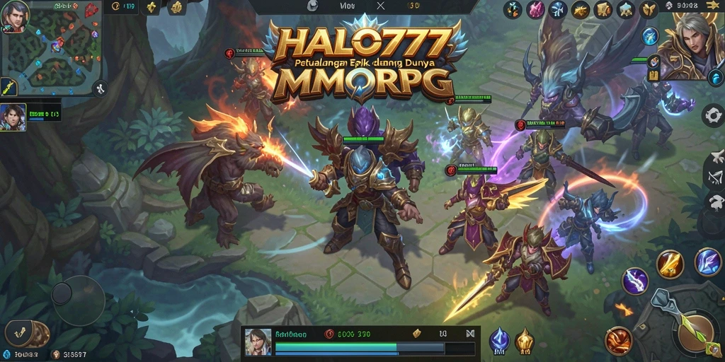 Tampilan gameplay HALO777 dengan grafis menawan dan aksi seru MMORPG.
