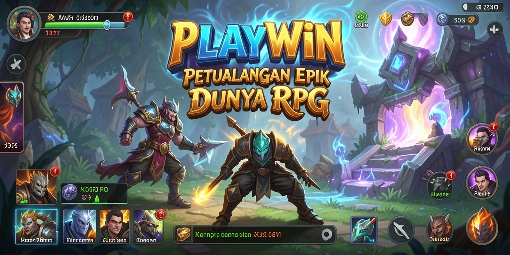 Tangkapan layar gameplay <strong>PLAYWIN</strong> menunjukkan pertempuran yang menegangkan di dunia RPG.